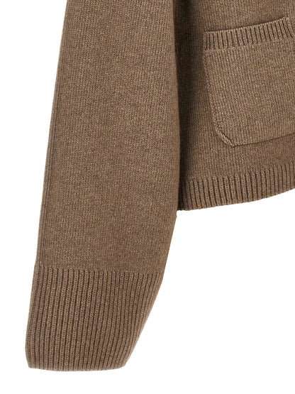 Khaite Brown Cashmere Cardigan