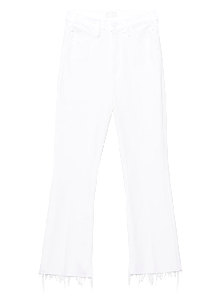 Mother Denim White Cotton Flared Jeans