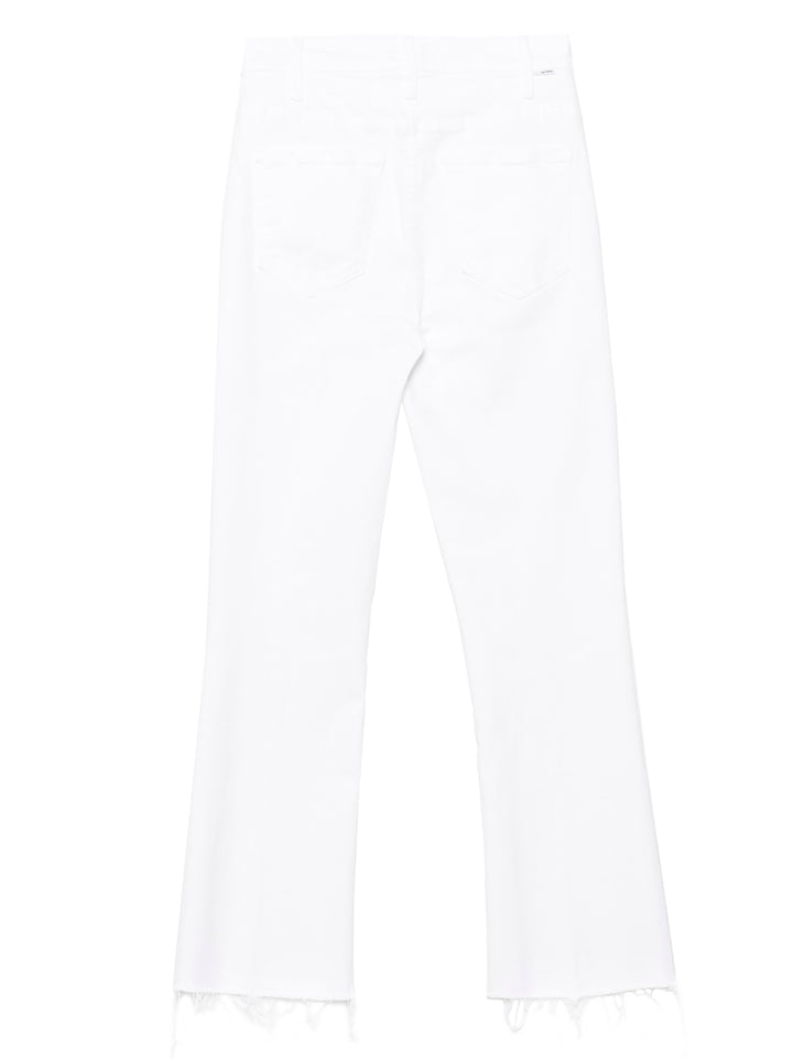 Mother Denim White Cotton Flared Jeans