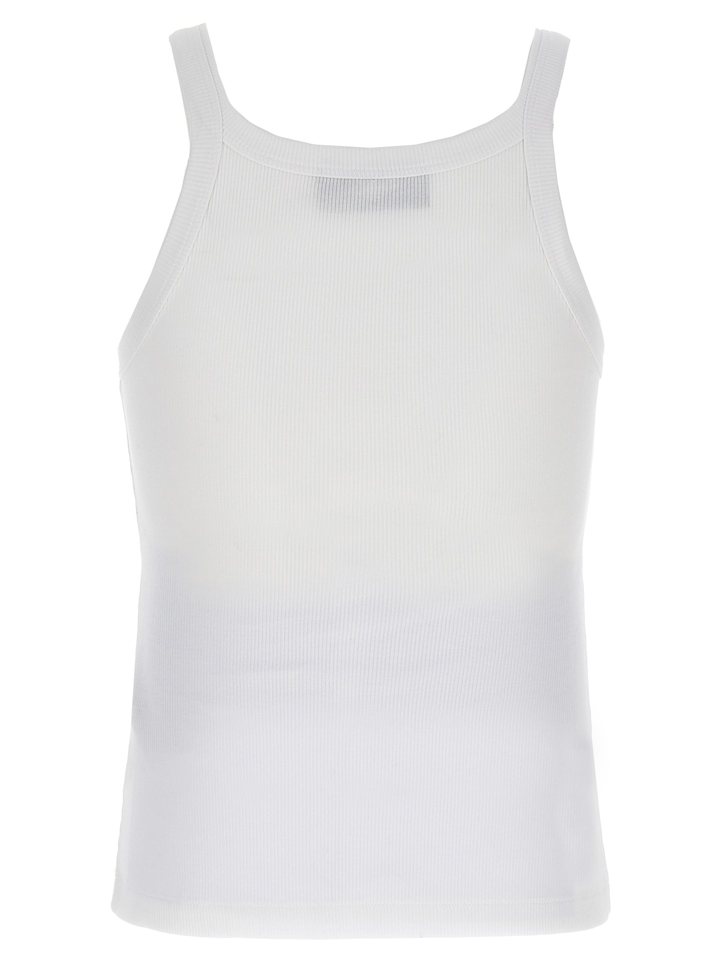 Fendi White Cotton Sleeveles T-Shirt