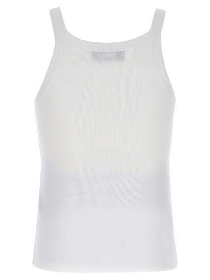 Fendi White Cotton Sleeveles T-Shirt