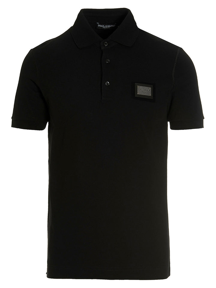 Dolce & Gabbana Black Cotton Polo Shirt