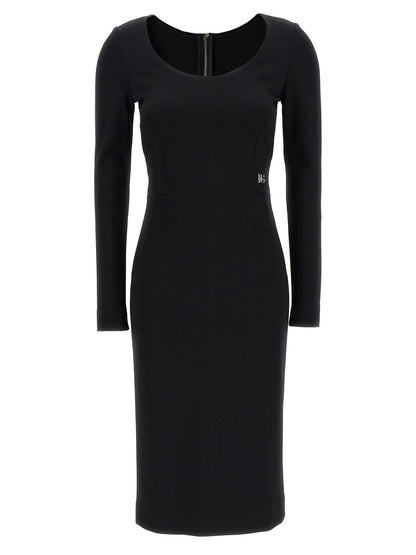 Dolce & Gabbana Black Viscose Midi Dress