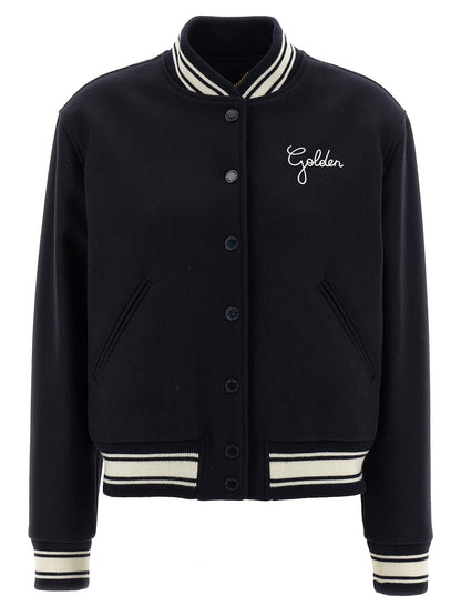 Golden Goose Blue Virgin Wool Bomber