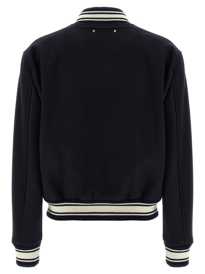 Golden Goose Blue Virgin Wool Bomber