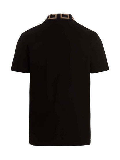Versace Black Cotton Polo Shirt