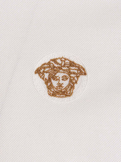 Versace White Cotton Polo Shirt