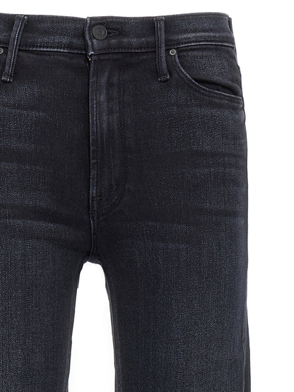 Mother Denim Black Cotton Slim Fit Jeans