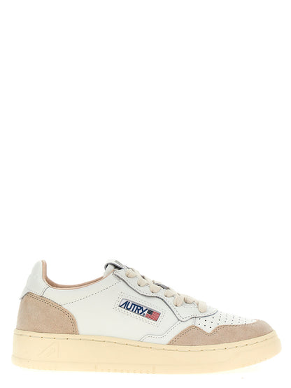 Autry Beige Cowhide Low Top Sneakers