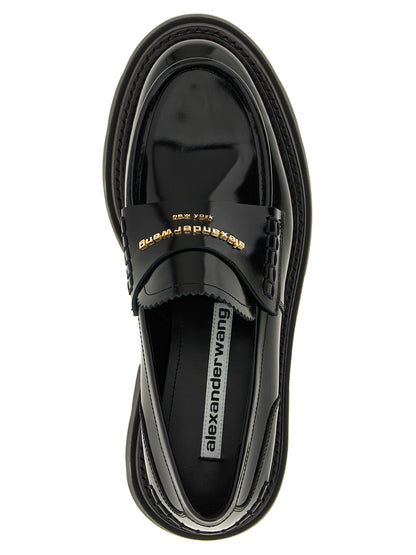 Alexander Wang Black Cowhide Platform Loafers