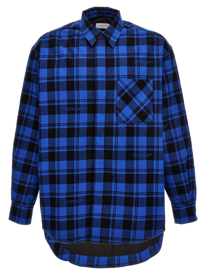 Off-White Blue Cotton Pattern Shirt
