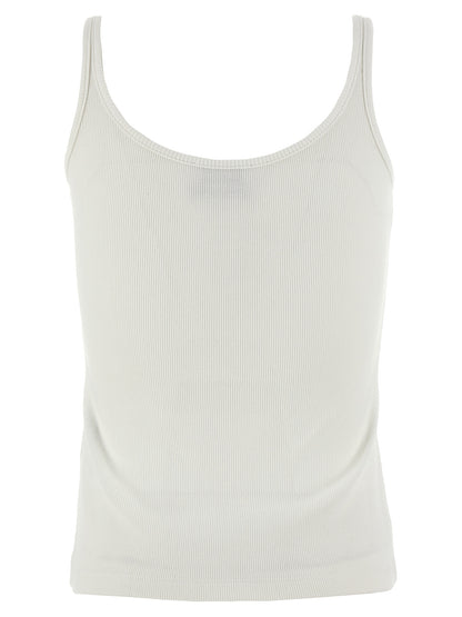 Off-White White Cotton Sleeveles T-Shirt