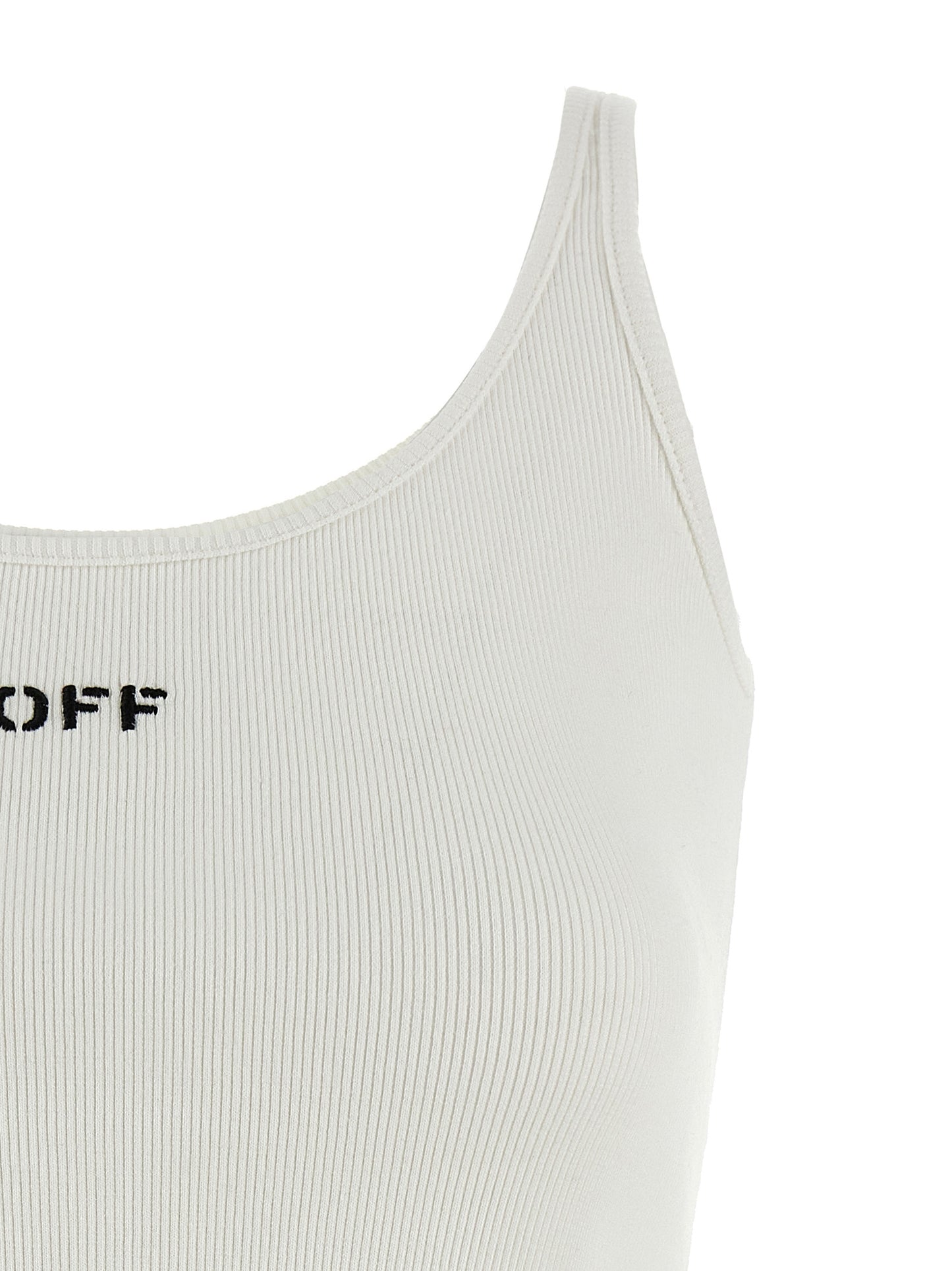Off-White White Cotton Sleeveles T-Shirt