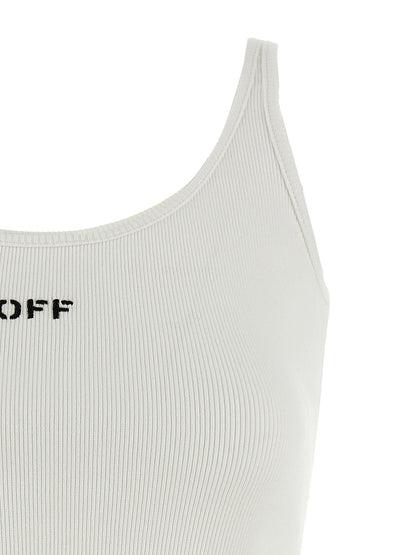 Off-White White Cotton Sleeveles T-Shirt