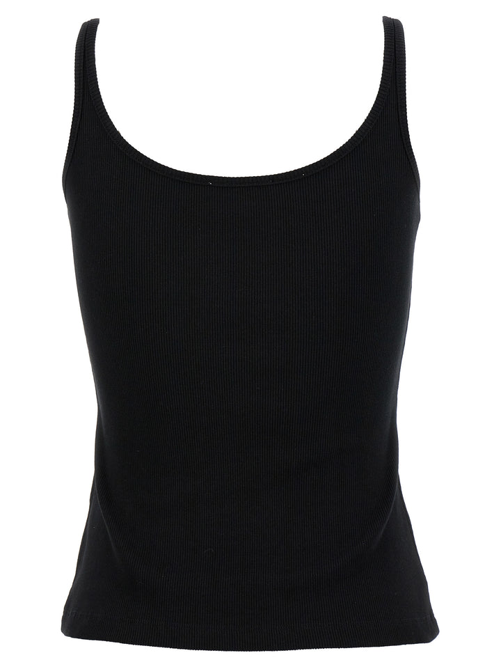 Off-White Black Cotton Sleeveles T-Shirt