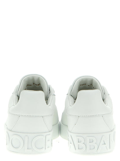 Dolce & Gabbana White Calfskin Low Top Sneakers