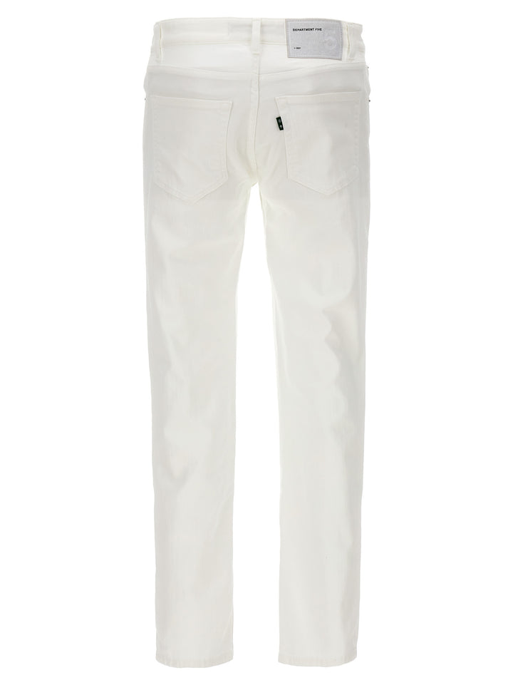 Department 5 White Cotton Straight-Leg Jeans
