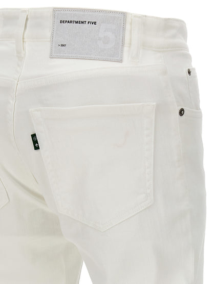 Department 5 White Cotton Straight-Leg Jeans