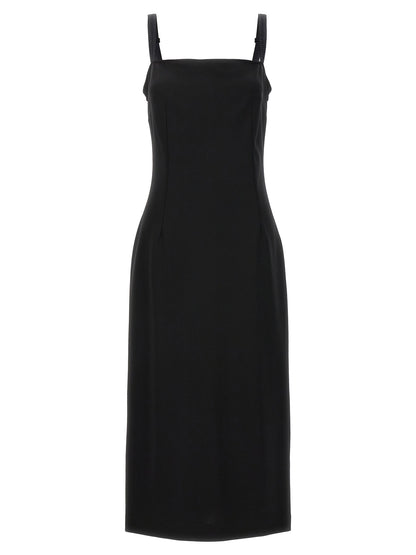 Dolce & Gabbana Black Viscose Midi Dress