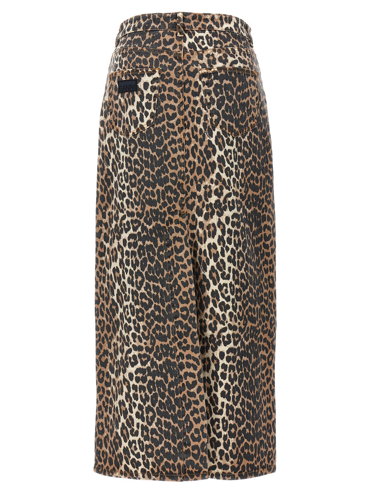Ganni Brown Organic Cotton Mini Skirt