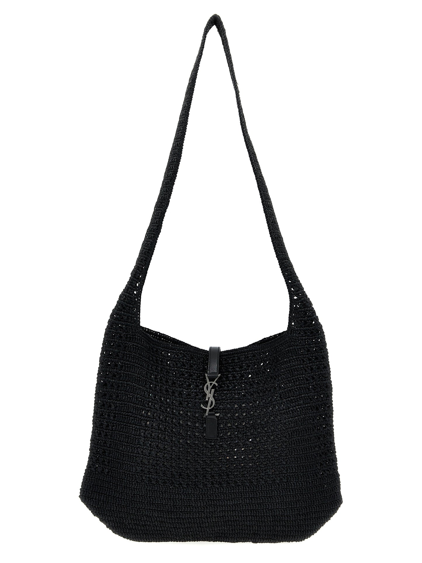 Saint Laurent Black Raffia Tote Bag