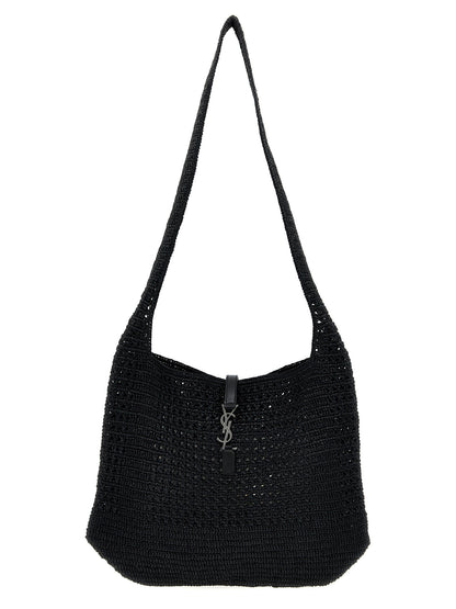 Saint Laurent Black Raffia Tote Bag