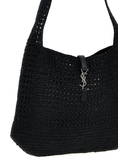 Saint Laurent Black Raffia Tote Bag