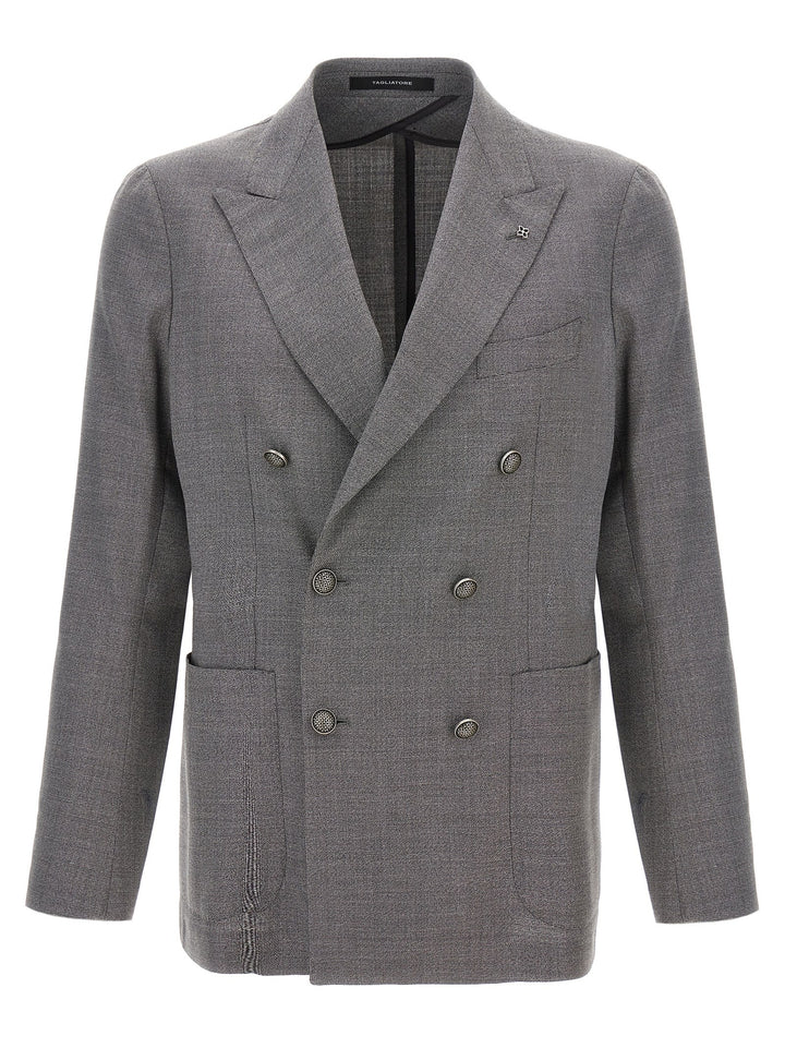 Tagliatore Gray Virgin Wool Blazer