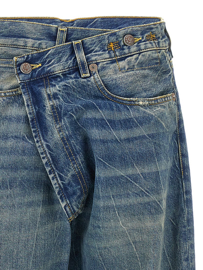 R13 Blue Cotton Relaxed Fit Jeans