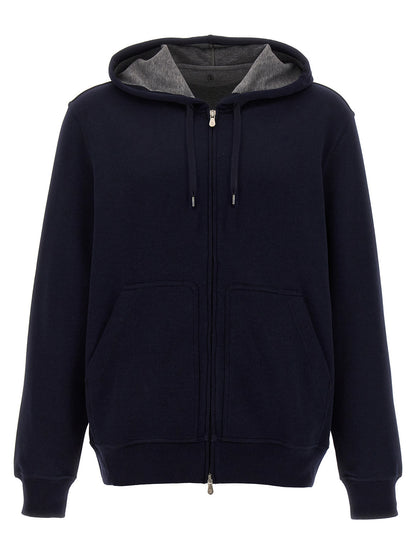 Brunello Cucinelli Blue Cotton Sweatshirt