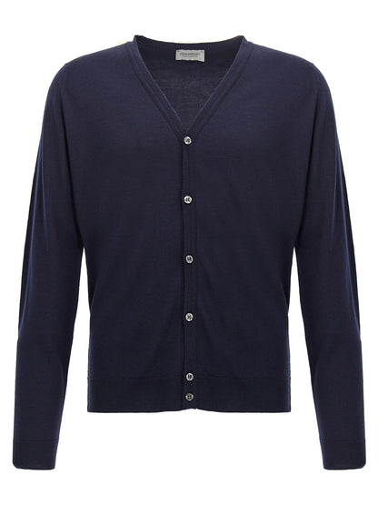 JOHN SMEDLEY Blue Wool Cardigan