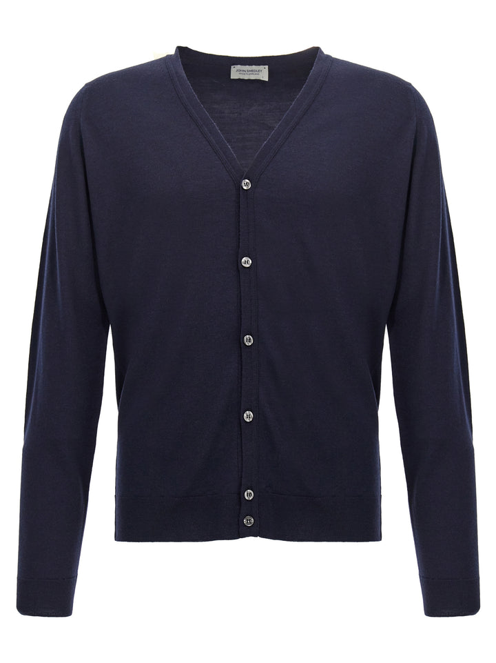 JOHN SMEDLEY Blue Wool Cardigan
