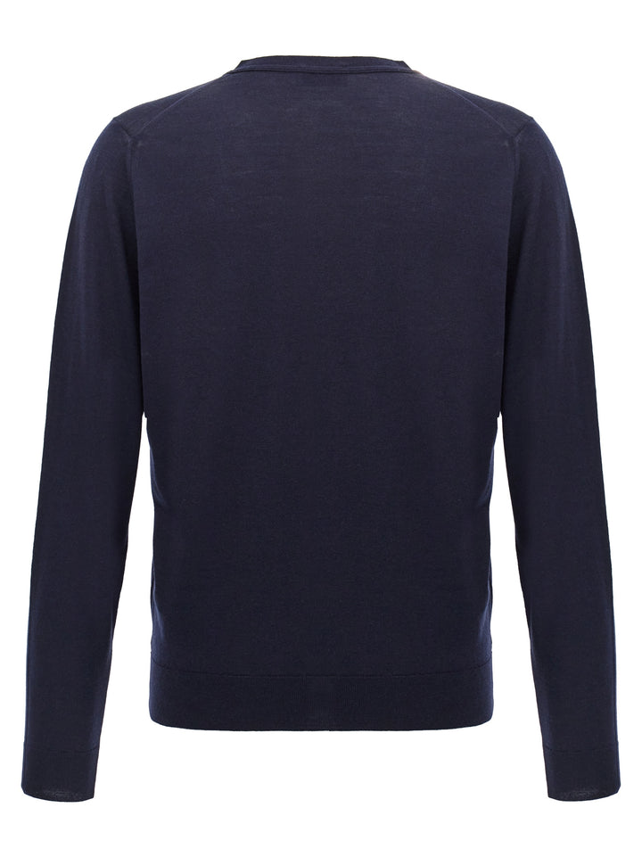 JOHN SMEDLEY Blue Wool Cardigan