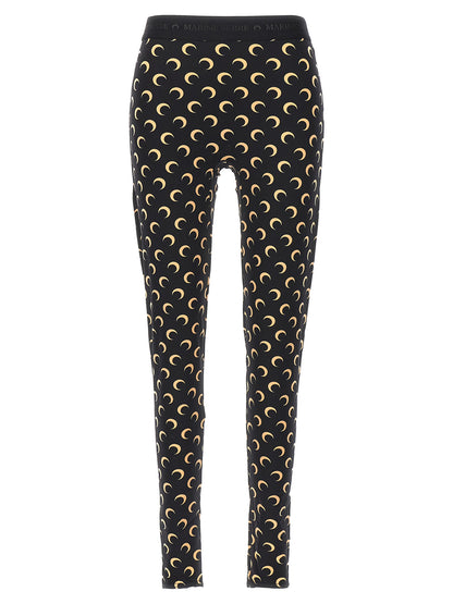 Marine Serre Black Polyamide Leggings
