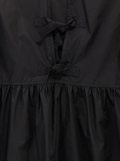 Ganni Black Cotton Short Dress