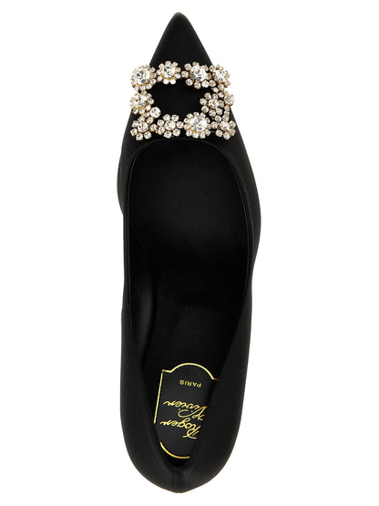 Roger Vivier Black Viscose Mid Heel Pumps
