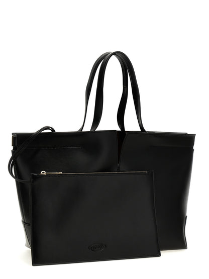 Tod's Black Calfskin Tote Bag