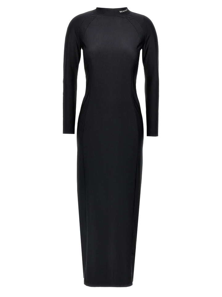 T BY ALEXANDER WANG Black Nylon Midi Dress
