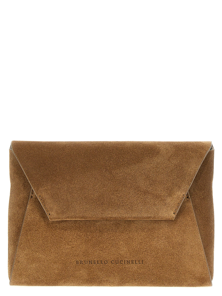 Brunello Cucinelli Brown Calfskin Clutch Bag