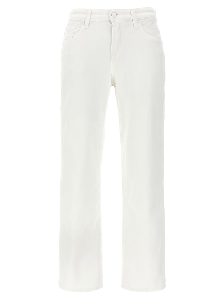 7 For All Mankind White Cotton High-Waisted Jean