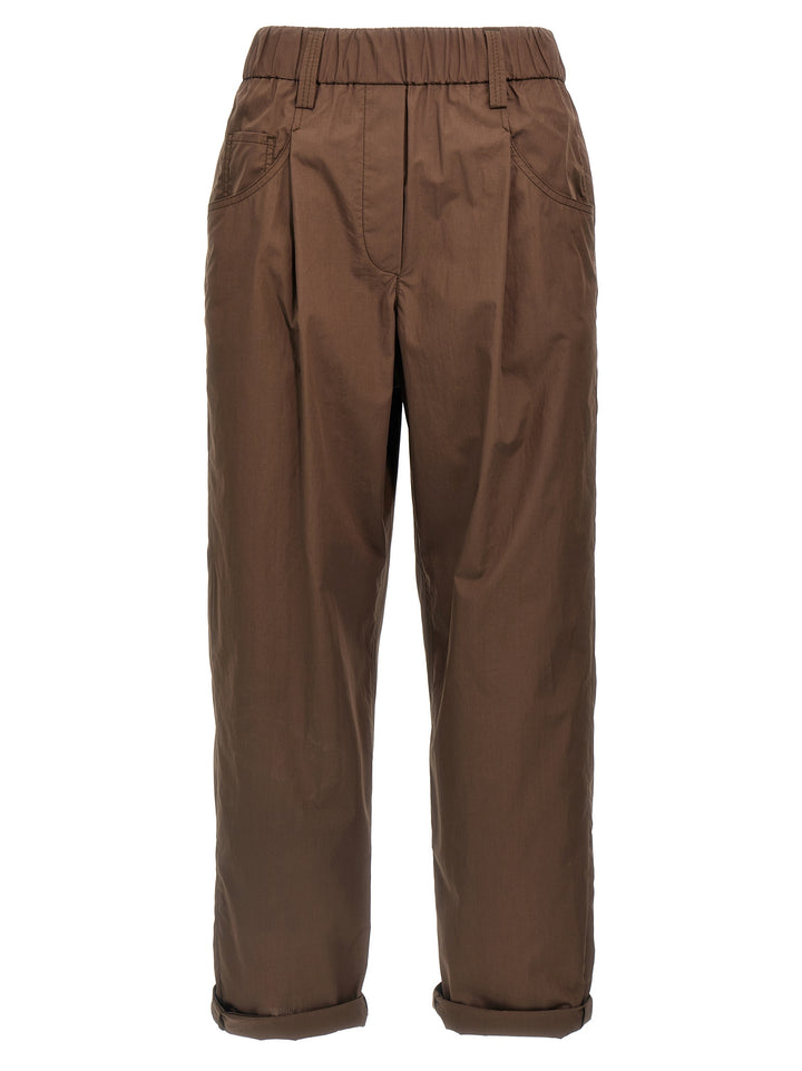 Brunello Cucinelli Brown Cotton Casual Pants