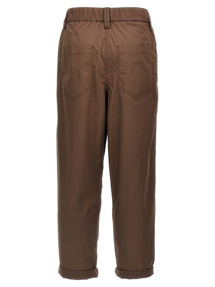 Brunello Cucinelli Brown Cotton Casual Pants