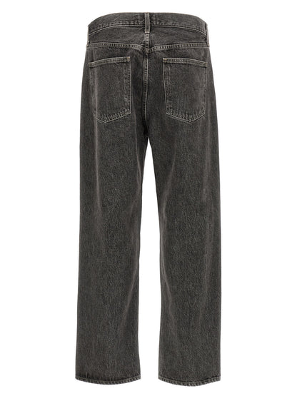 Agolde Gray Cotton Straight-Leg Jeans