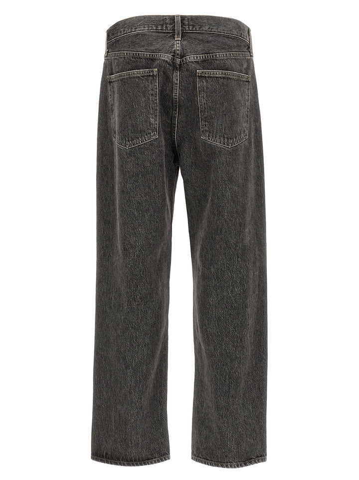 Agolde Gray Cotton Straight-Leg Jeans