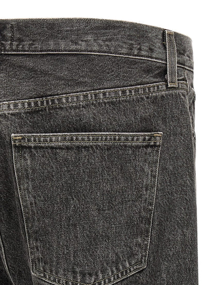 Agolde Gray Cotton Straight-Leg Jeans