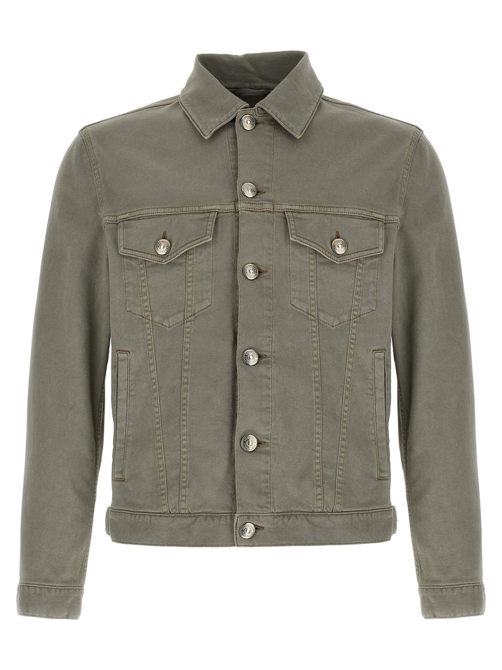 Brunello Cucinelli Gray Cotton Denim Jacket