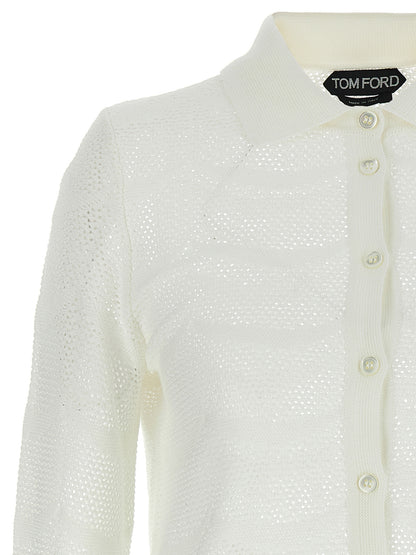 Tom Ford White Cotton Cardigan