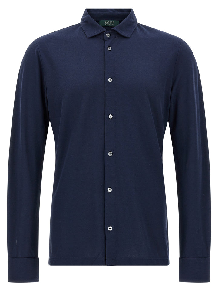 ZANONE Blue Cotton Blouse