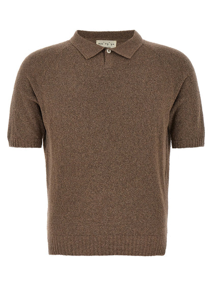 MA'RY'YA Brown Cotton Polo Shirt