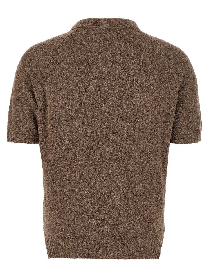 MA'RY'YA Brown Cotton Polo Shirt